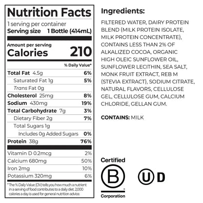 38g Protein Shake - Chocolate Fudge