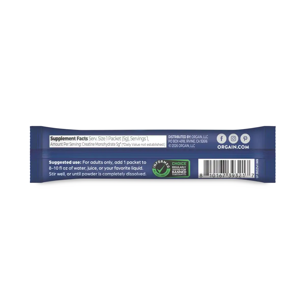 Creatine Powder Single Serve Stick Packs