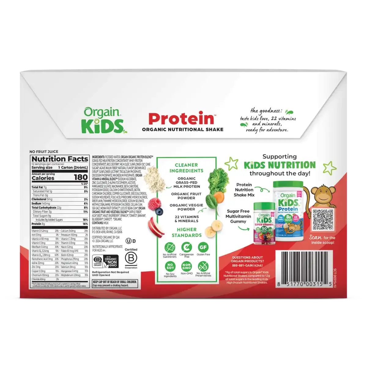 Kids Protein Organic Nutrition Shake - Strawberry