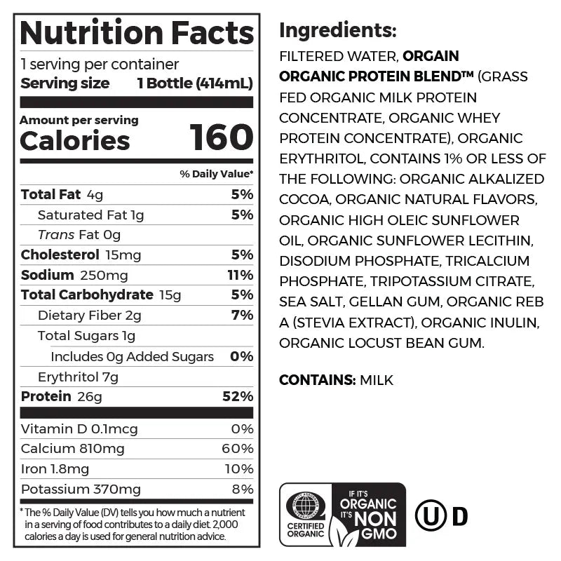 26g Organic Protein™ Grass Fed Protein Shake