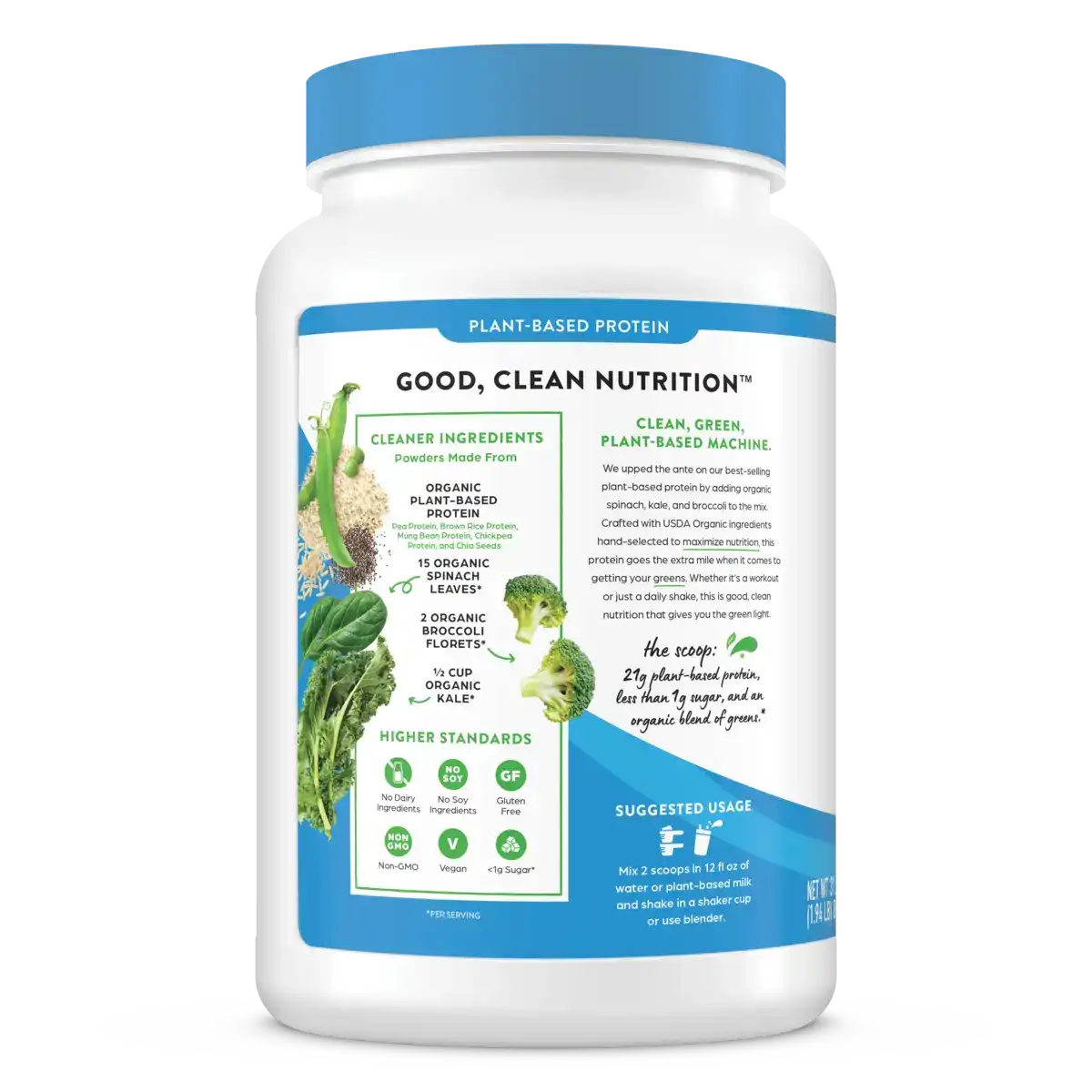 Organic Protein™ & Greens Plant Based Protein Powder - Creamy Chocolate Fudge