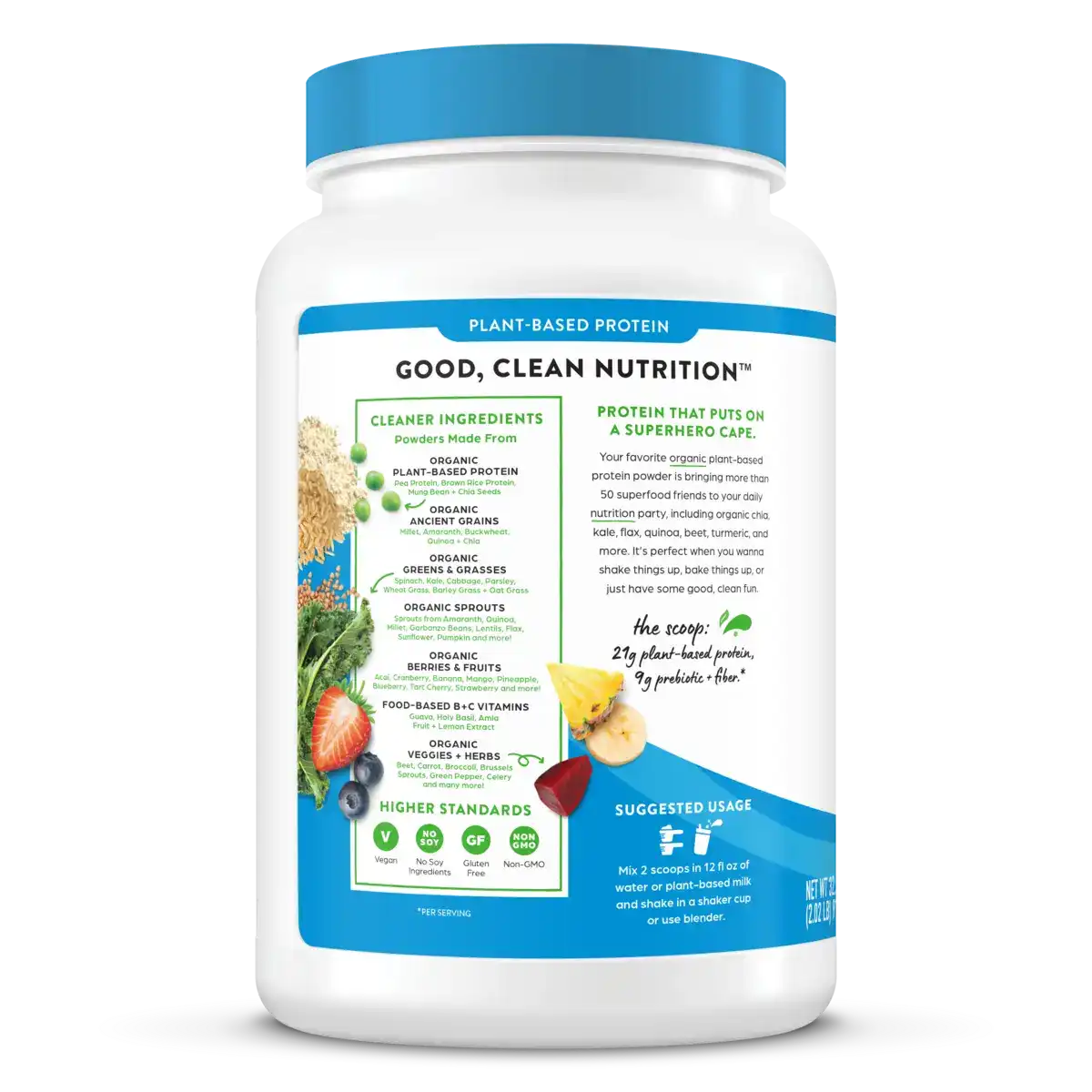 Organic Protein™ & Superfoods Plant Based Protein Powder - Creamy Chocolate Fudge