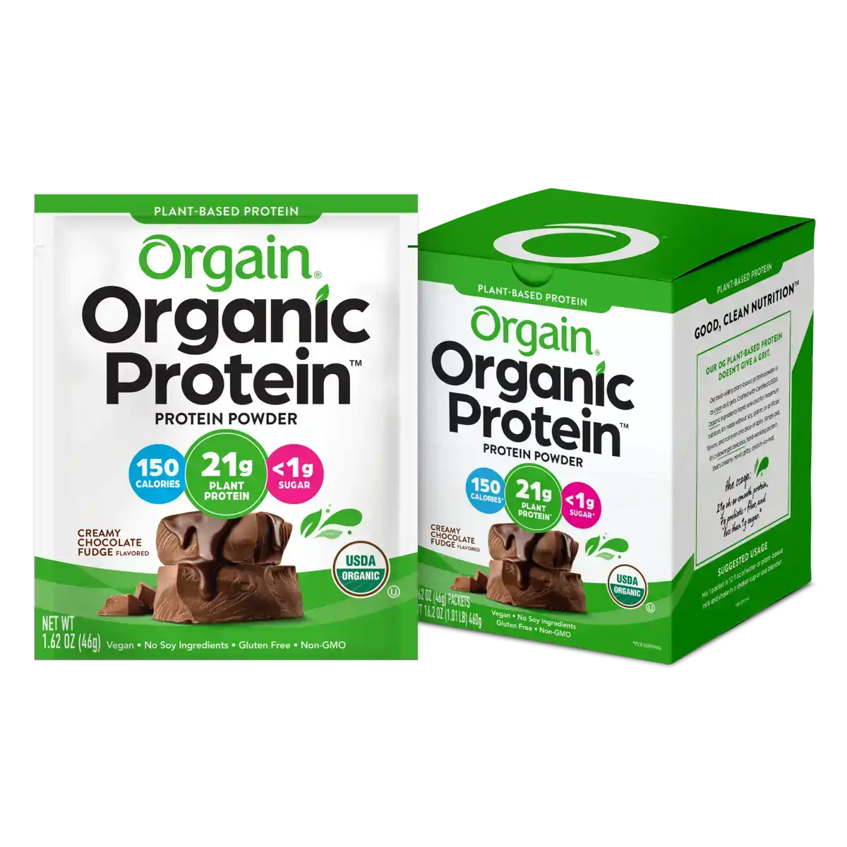 Organic Protein™ Plant Based Protein Powder - Creamy Chocolate Fudge