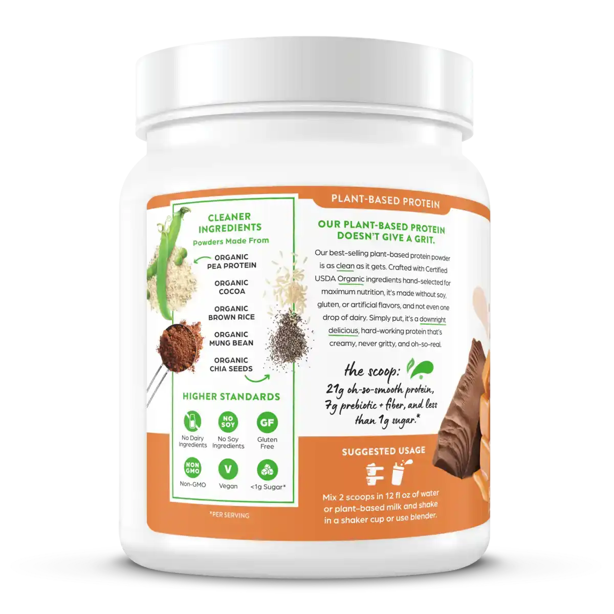 Organic Protein™ Plant Based Protein Powder - Chocolate Caramel Sea Salt