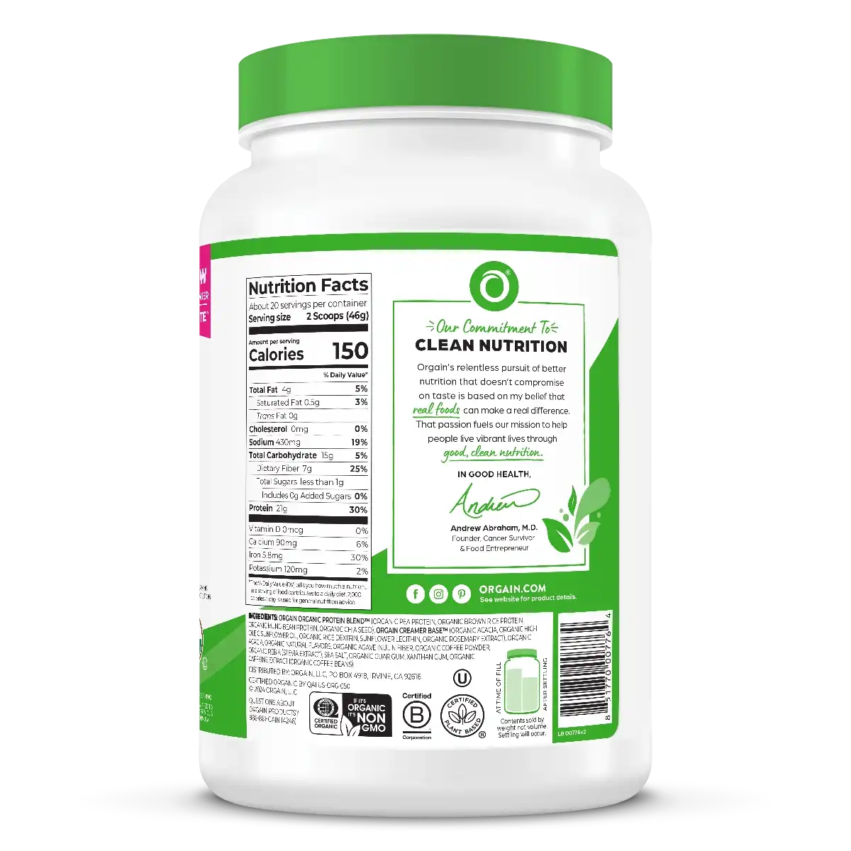 Organic Protein™ Plant Based Protein Powder - Iced Coffee