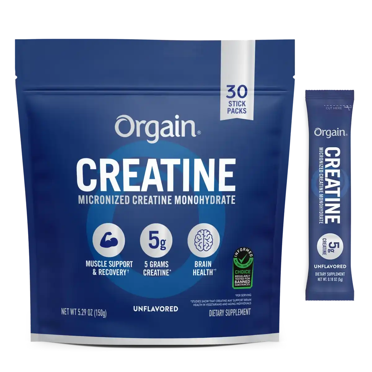 Creatine Powder Single Serve Stick Packs