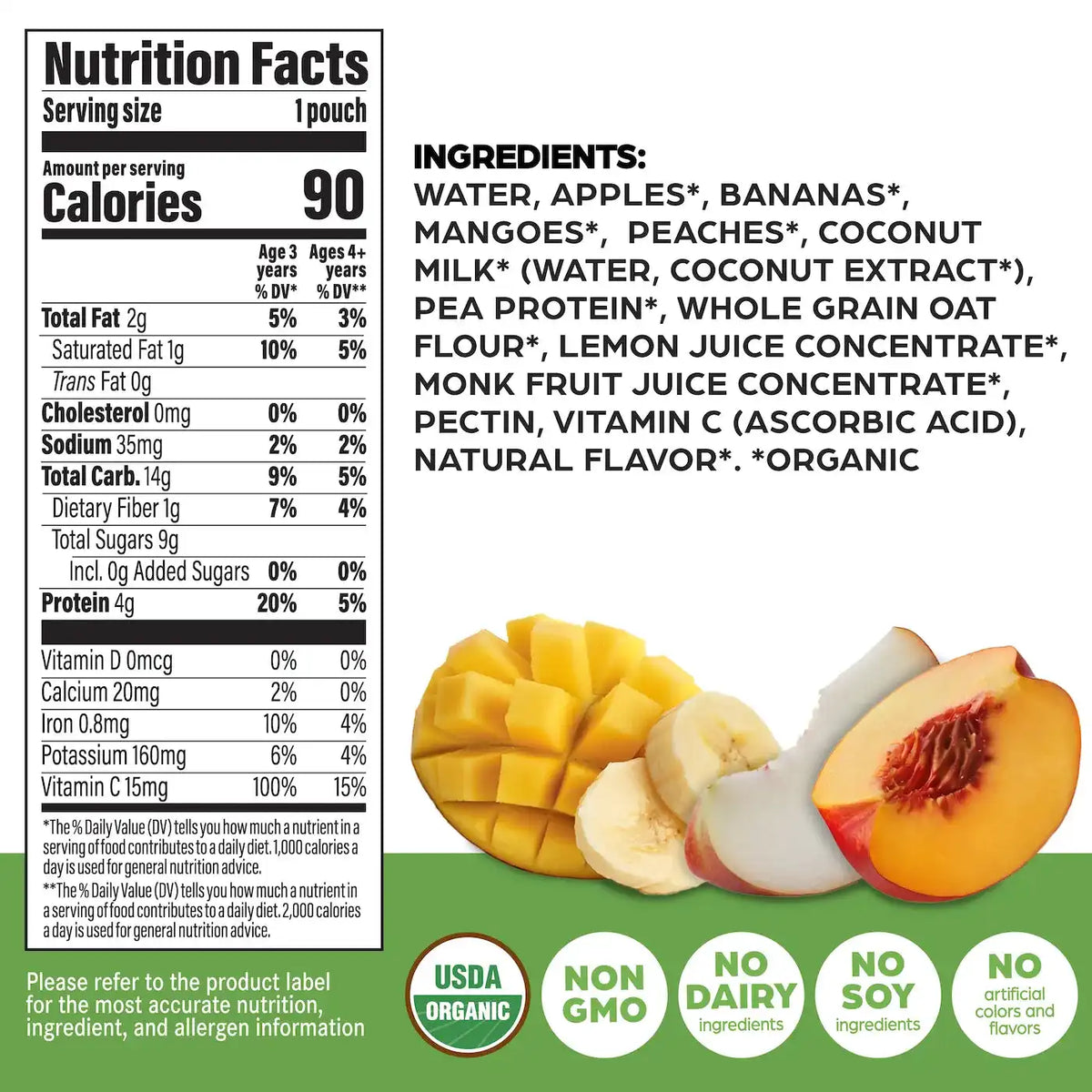 Kids Protein Smoothie Pouch - Mango Peach